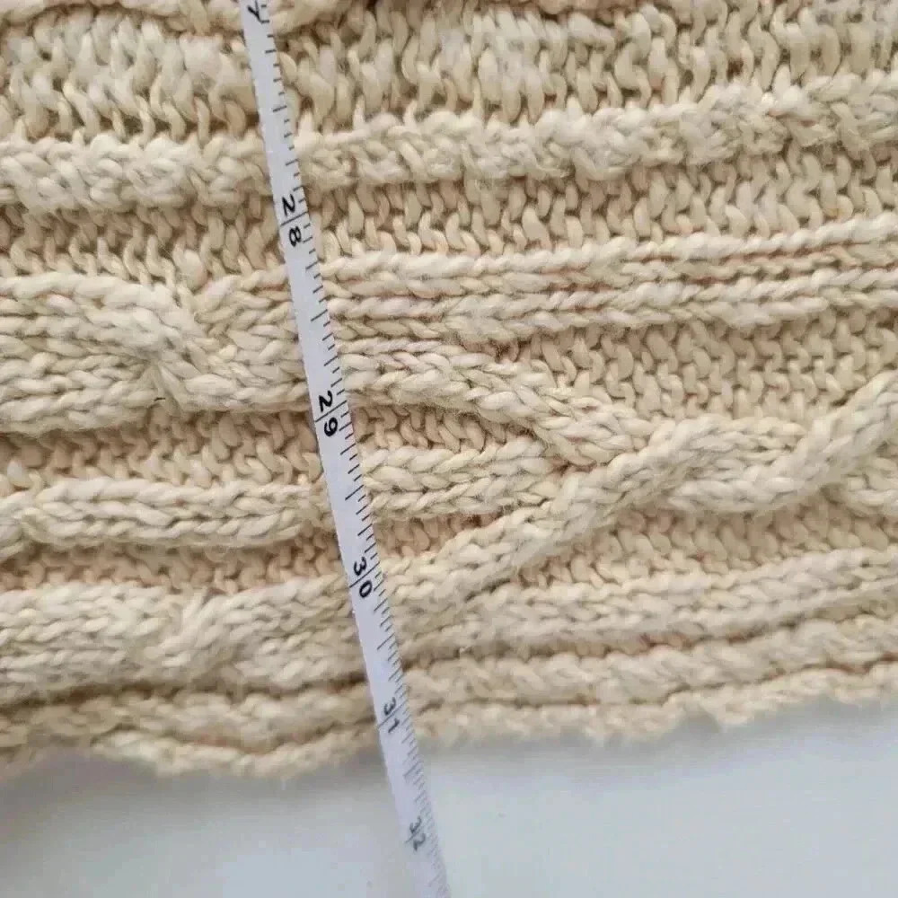 Anthropologie Knitted & Knitted Cream Open Front Cardigan lace Trim Size XS - Picture 7 of 8